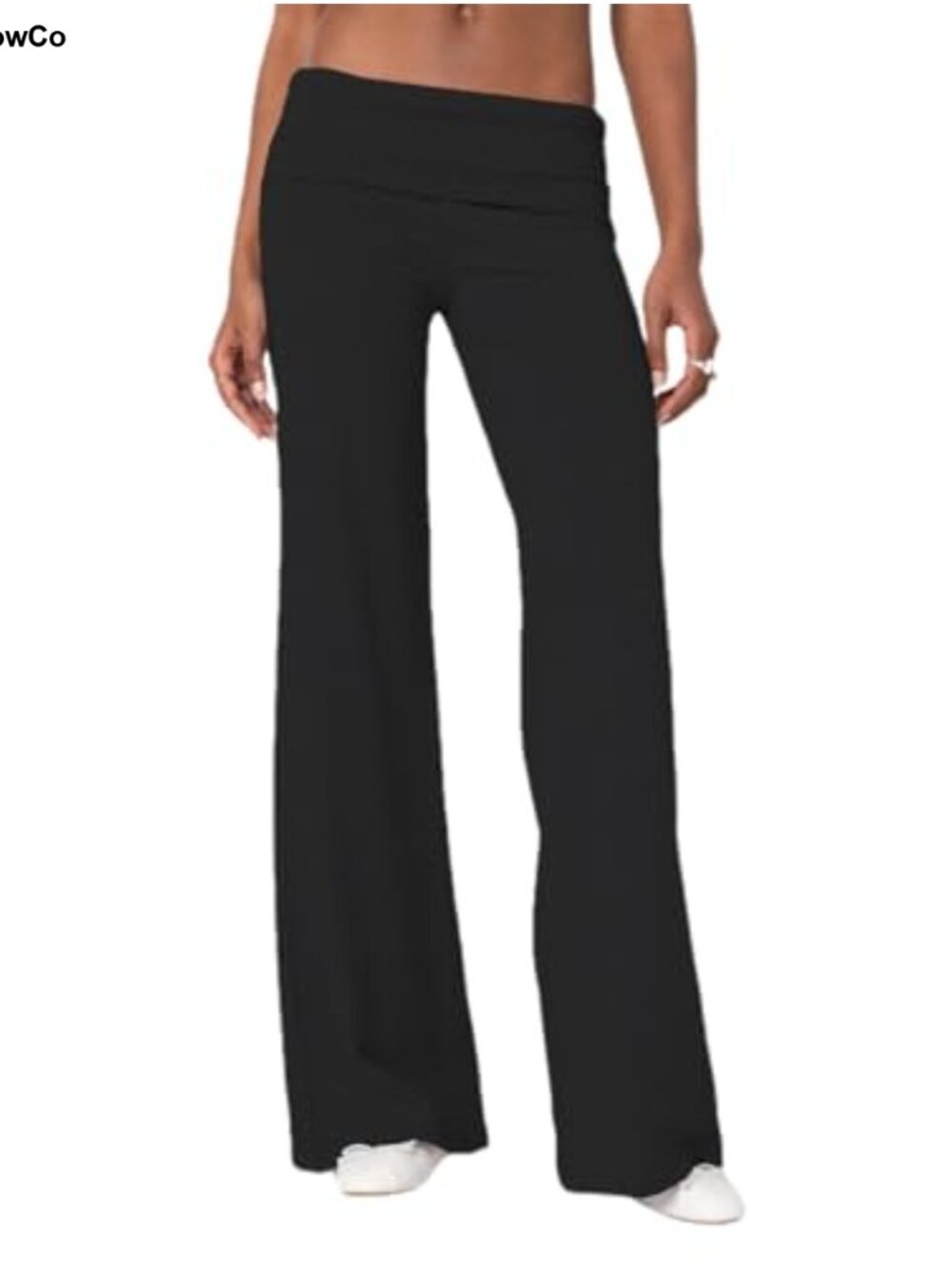 Women's Fold Over Waistband Wide Leg Yoga Palazzo Lounge Pants